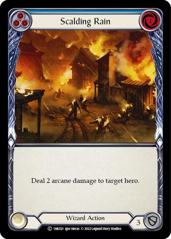 Scalding Rain (Blue) [1HK021] (Historic Pack 1 Blitz Deck: Kano) | Total Play