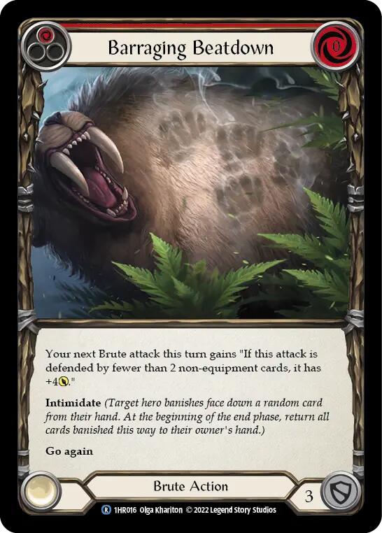 Barraging Beatdown (Red) [1HR016] (Historic Pack 1 Blitz Deck Rhinar) | Total Play