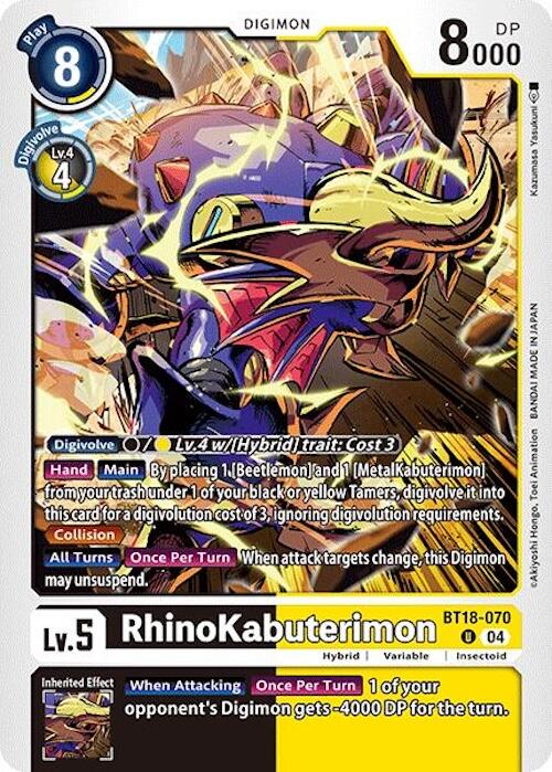 RhinoKabuterimon [BT18-070] [Release Special Booster Ver.2.0] | Total Play