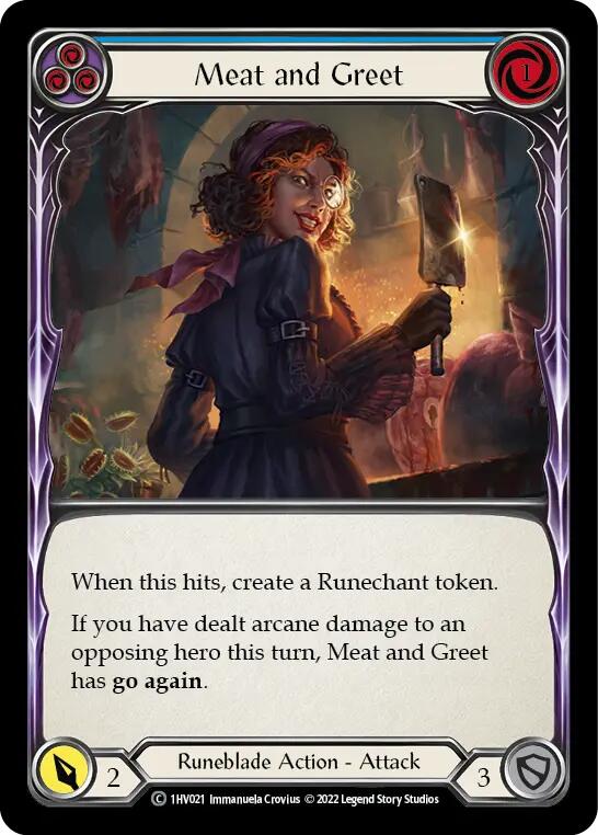 Meat and Greet (Blue) [1HV021] (Historic Pack 1 Blitz Deck Viserai) | Total Play