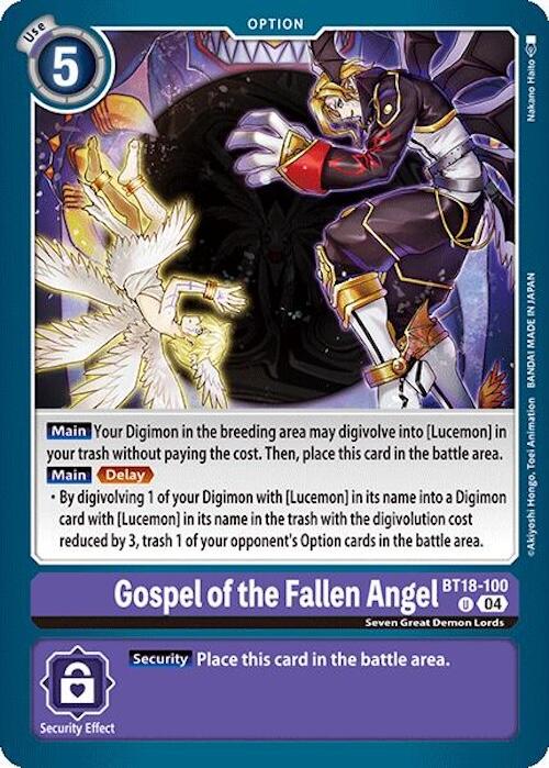 Gospel of the Fallen Angel [BT18-100] [Release Special Booster 2.0] | Total Play