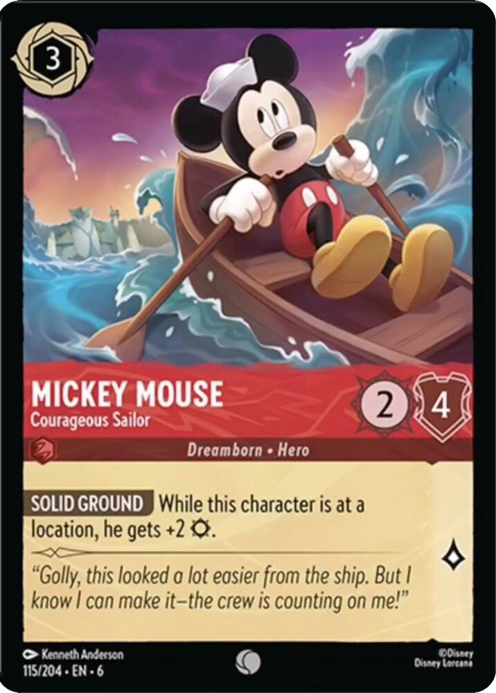 Mickey Mouse - Courageous Sailor (115/204) [Azurite Sea] | Total Play