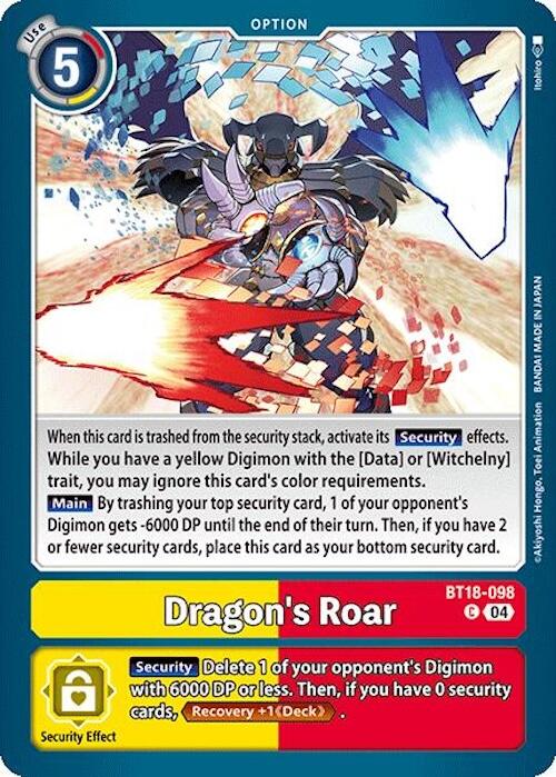 Dragon's Roar [BT18-098] [Release Special Booster 2.0] | Total Play