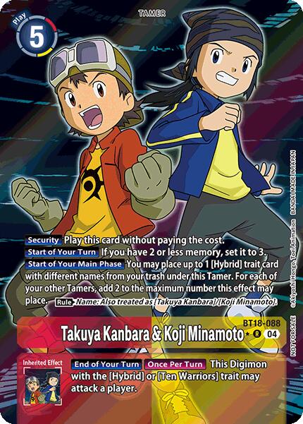 Takuya Kanbara & Koji Minamoto [BT18-088] (Release Special Booster 2.0: Box Promotion Pack) [Release Special Booster 2.0] | Total Play