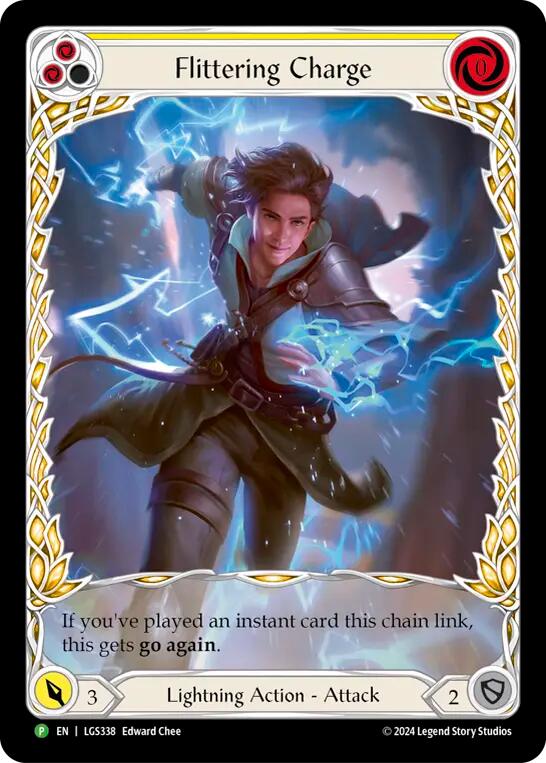 Flittering Charge (Yellow) (Extended Art) [LGS338] (Promo)  Rainbow Foil | Total Play