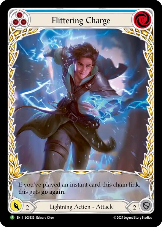 Flittering Charge (Blue) (Extended Art) [LGS339] (Promo)  Rainbow Foil | Total Play