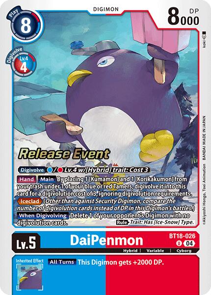 DaiPenmon [BT18-026] [Release Special Booster Ver.2.0 Pre-Release Cards] | Total Play