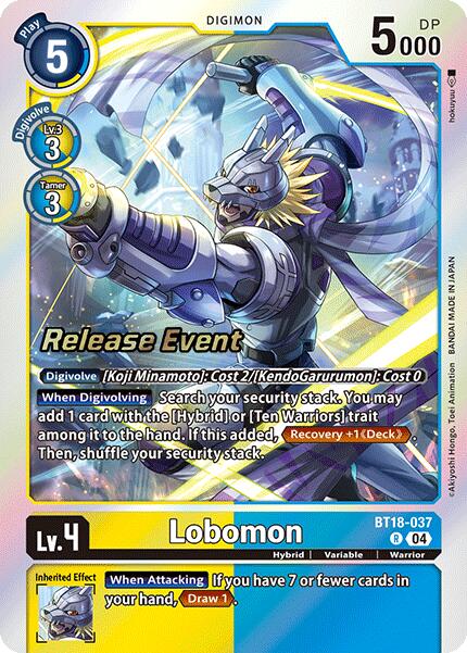 Lobomon [BT18-037] [Release Special Booster Ver.2.0 Pre-Release Cards] | Total Play