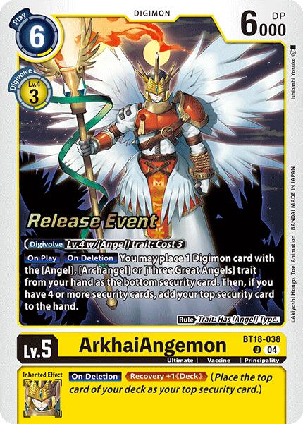 ArkhaiAngemon [BT18-038] [Release Special Booster Ver.2.0 Pre-Release Cards] | Total Play