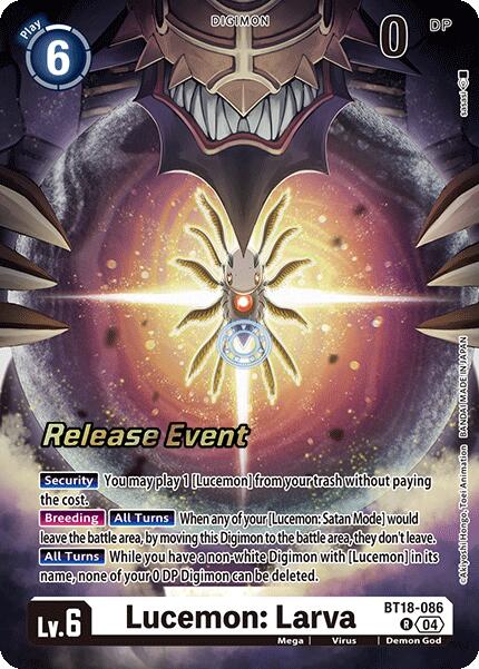 Lucemon: Larva [BT18-086] [Release Special Booster Ver.2.0 Pre-Release Cards] | Total Play