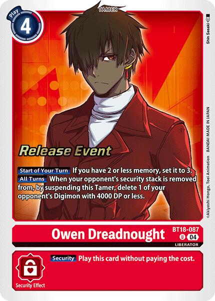 Owen Dreadnought [BT18-087] [Release Special Booster Ver.2.0 Pre-Release Cards] | Total Play