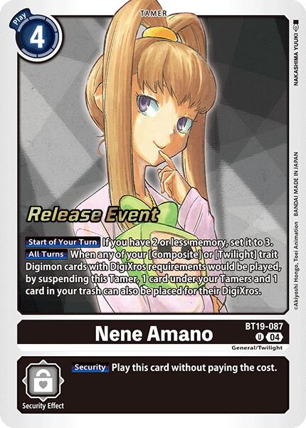 Nene Amano [BT19-087] [Release Special Booster Ver.2.0 Pre-Release Cards] | Total Play