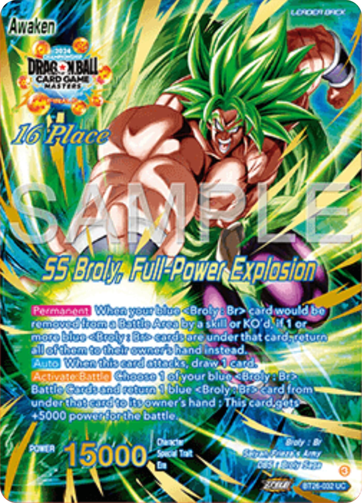 Broly // SS Broly, Full-Power Explosion (Top 16) (BT26-032) [Ultimate Advent Prerelease Promos] | Total Play