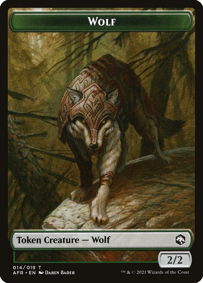Wolf // Ellywick Tumblestrum Emblem Double-Sided Token [Dungeons & Dragons: Adventures in the Forgotten Realms Tokens] | Total Play