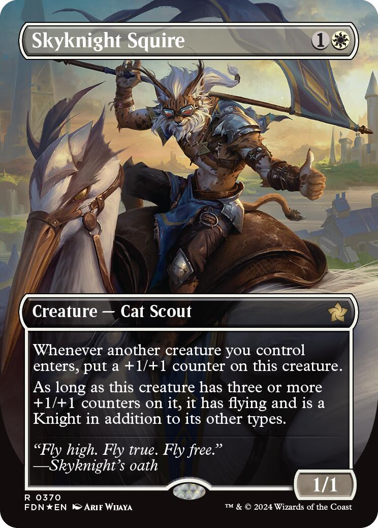 Skyknight Squire (Borderless) (Mana Foil) [Foundations] | Total Play