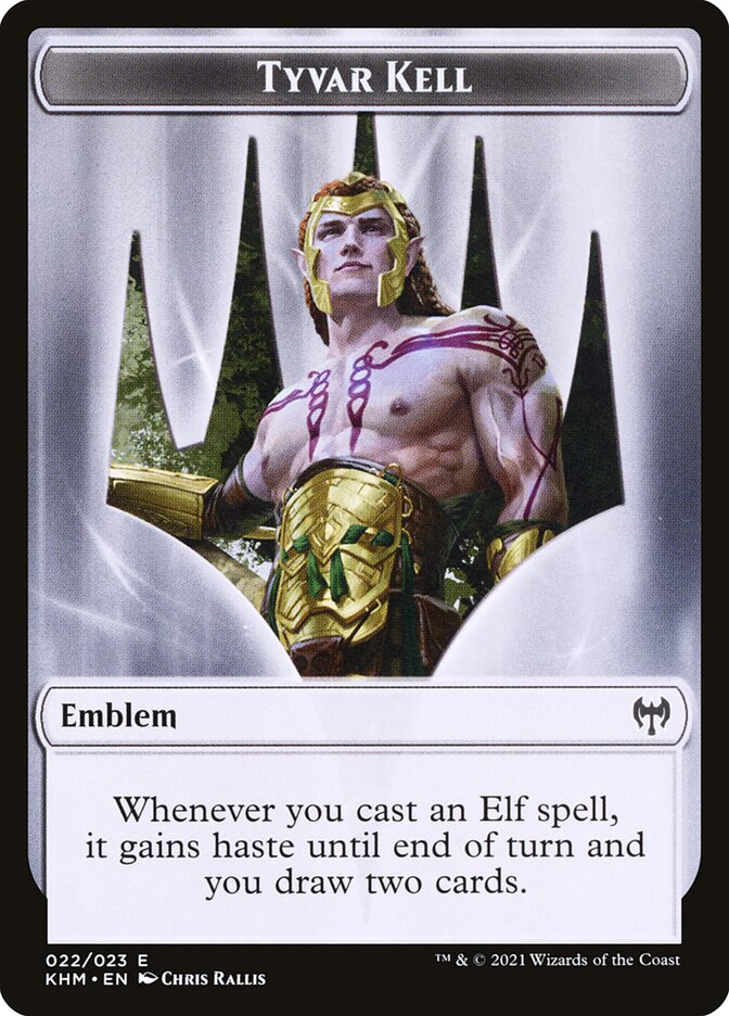 Treasure // Tyvar Kell Emblem Double-Sided Token [Kaldheim Tokens] | Total Play