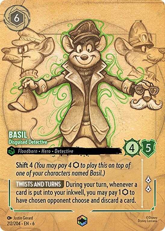 Basil - Disguised Detective (Enchanted) (212/204) [Azurite Sea] | Total Play