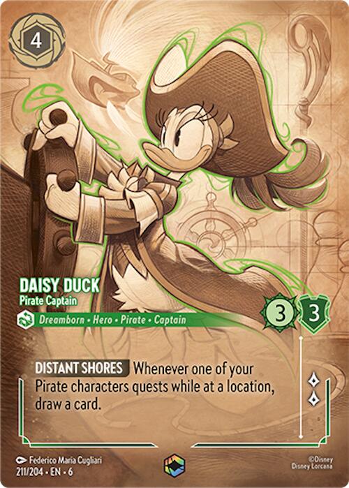 Daisy Duck - Pirate Captain (Enchanted) (211/204) [Azurite Sea] | Total Play