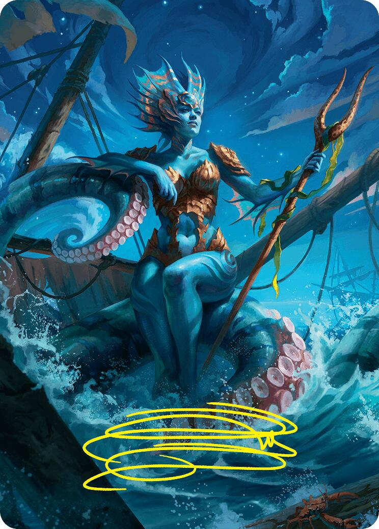 Kiora, the Rising Tide Art Card (30/54) (Gold-Stamped Signature) [Foundations Art Series] | Total Play