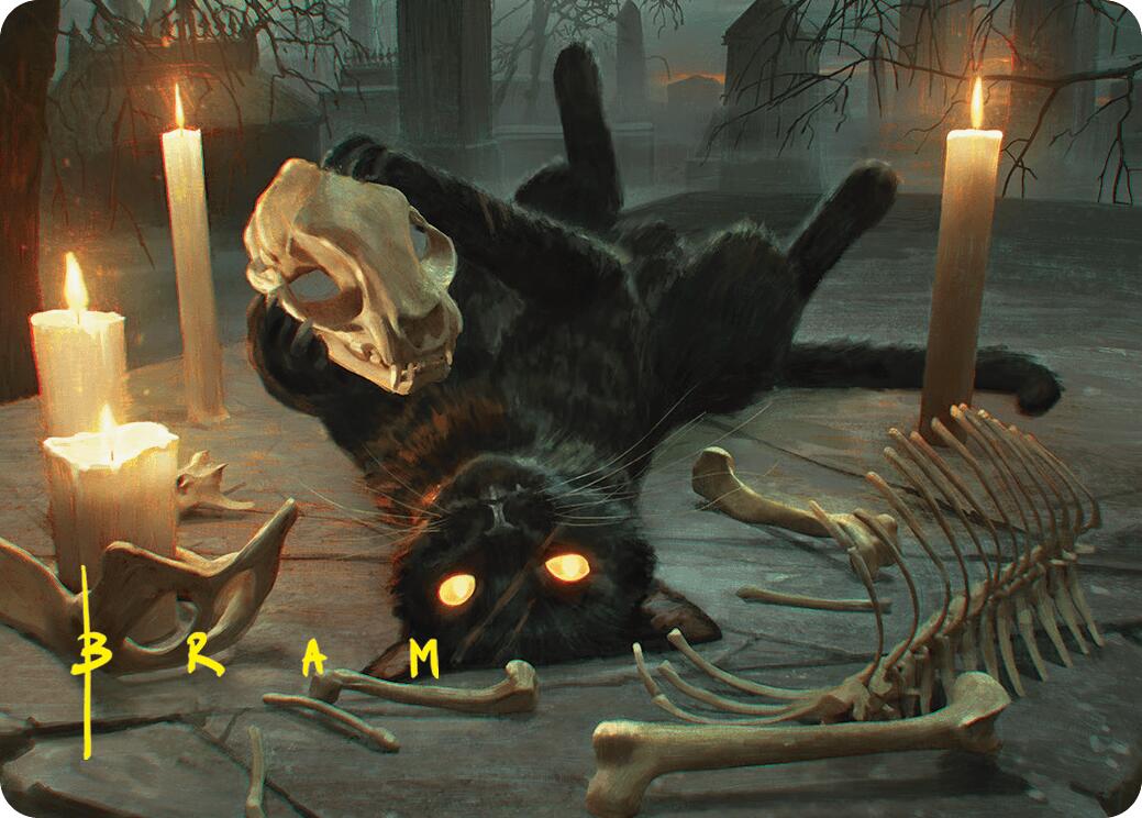 Nine-Lives Familiar Art Card (8/54) (Gold-Stamped Signature) [Foundations Art Series] | Total Play