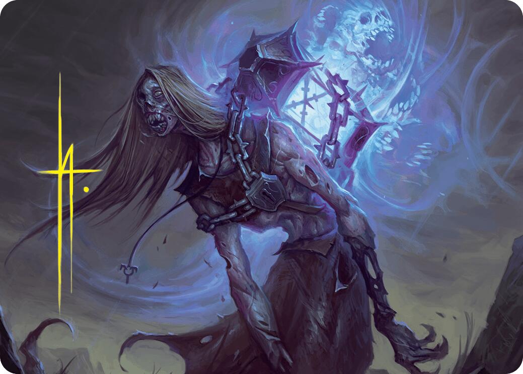 Soul-Shackled Zombie Art Card (9/54) (Gold-Stamped Signature) [Foundations Art Series] | Total Play