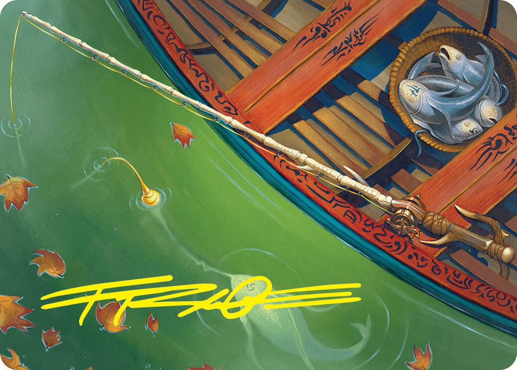 Fishing Pole Art Card (18/54) (Gold-Stamped Signature) [Foundations Art Series] | Total Play