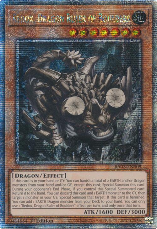 Redox, Dragon Ruler of Boulders (Quarter Century Secret Rare) [RA03-EN008] Quarter Century Secret Rare | Total Play