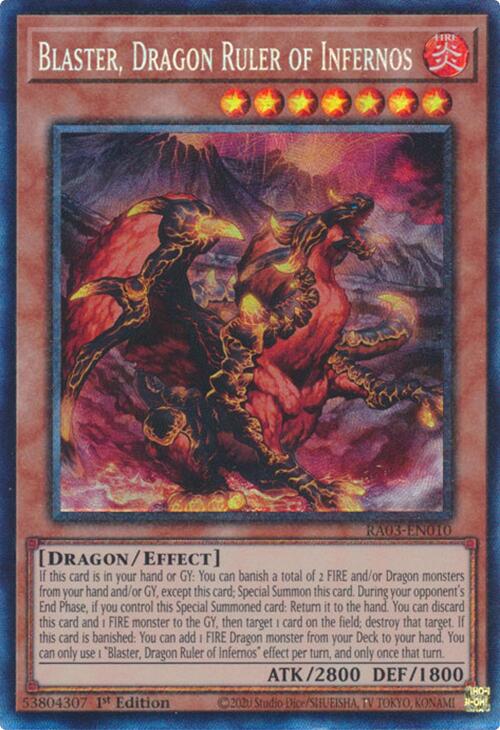 Blaster, Dragon Ruler of Infernos (CR) [RA03-EN010] Prismatic Collector's Rare | Total Play