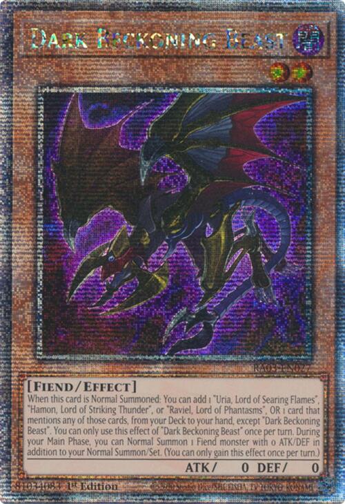 Dark Beckoning Beast (Quarter Century Secret Rare) [RA03-EN027] Quarter Century Secret Rare | Total Play