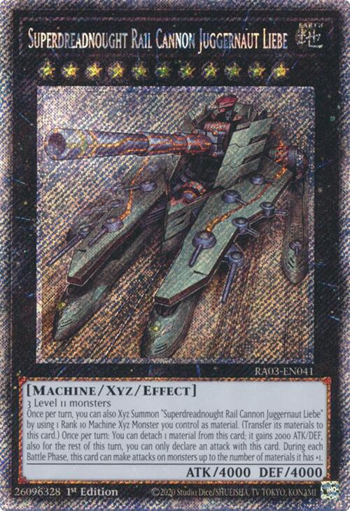 Superdreadnought Rail Cannon Juggernaut Liebe (Platinum Secret Rare) [RA03-EN041] Platinum Secret Rare | Total Play