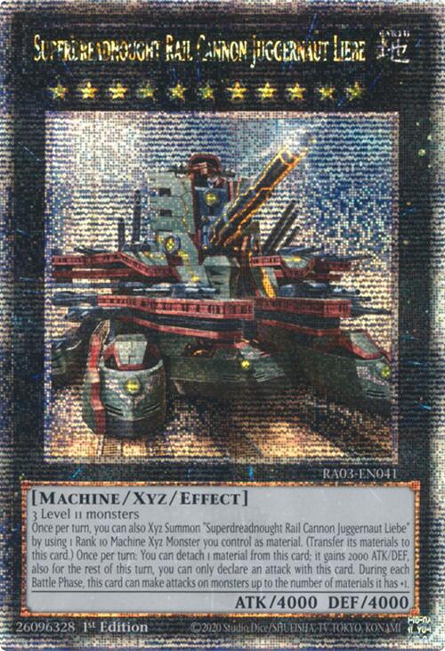 Superdreadnought Rail Cannon Juggernaut Liebe (Alternate Art) (Quarter Century Secret Rare) [RA03-EN041] Quarter Century Secret Rare | Total Play