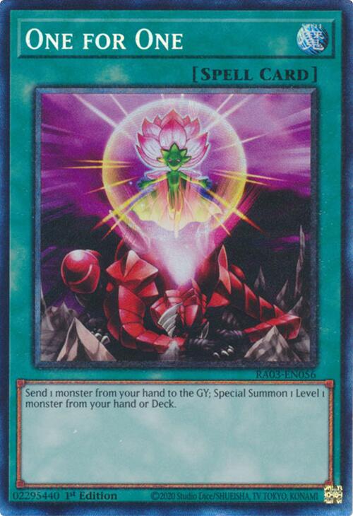 One for One (Alternate Art) (CR) [RA03-EN056] Prismatic Collector's Rare | Total Play