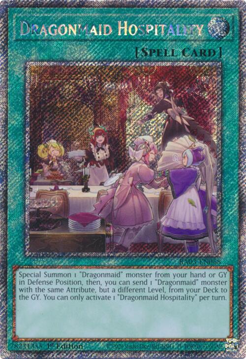 Dragonmaid Hospitality (Platinum Secret Rare) [RA03-EN068] Platinum Secret Rare | Total Play