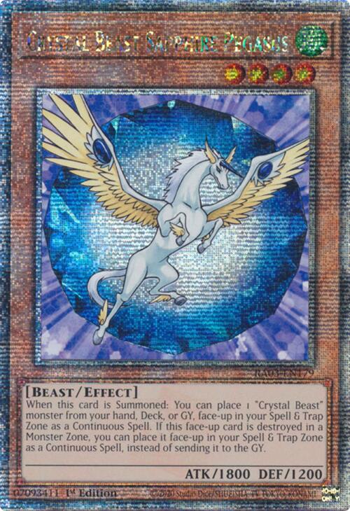 Crystal Beast Sapphire Pegasus (Quarter Century Secret Rare) [RA03-EN179] Quarter Century Secret Rare | Total Play