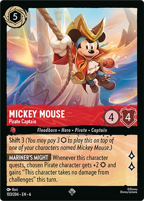 Mickey Mouse - Pirate Captain (103/204) [Azurite Sea] | Total Play