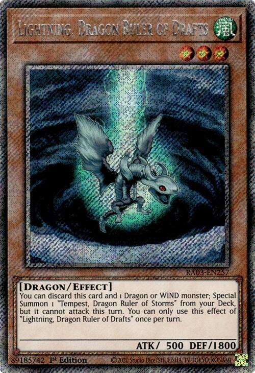 Lightning, Dragon Ruler of Drafts (Platinum Secret Rare) [RA03-EN257] Platinum Secret Rare | Total Play