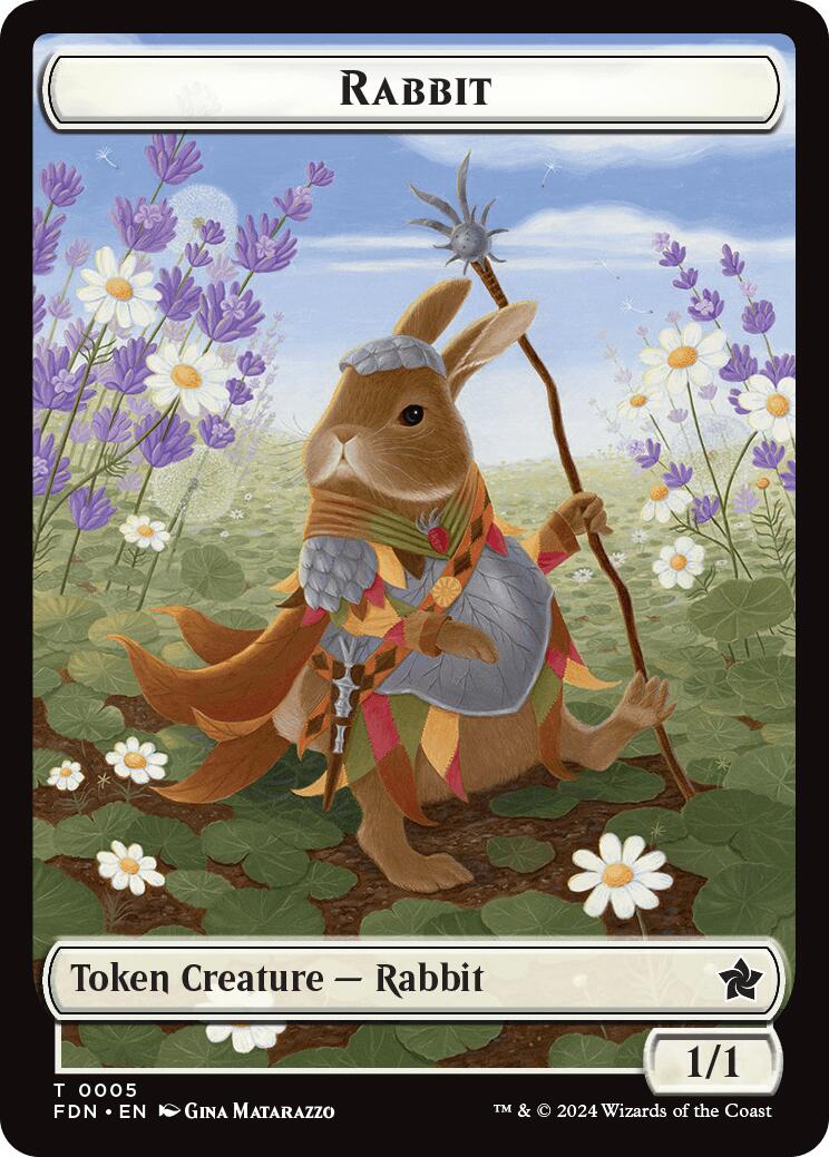 Rabbit // Soldier Double-Sided Token [Foundations Tokens] | Total Play