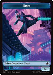 Emblem - Kaito, Cunning Infiltrator // Ninja Doubled-Sided Token [Foundations Tokens] | Total Play