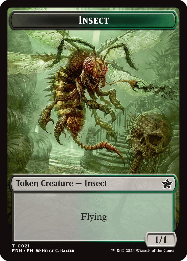 Goblin // Insect Doubled-Sided Token [Foundations Tokens] | Total Play