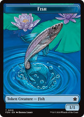 Faerie // Fish Doubled-Sided Token [Foundations Tokens] | Total Play