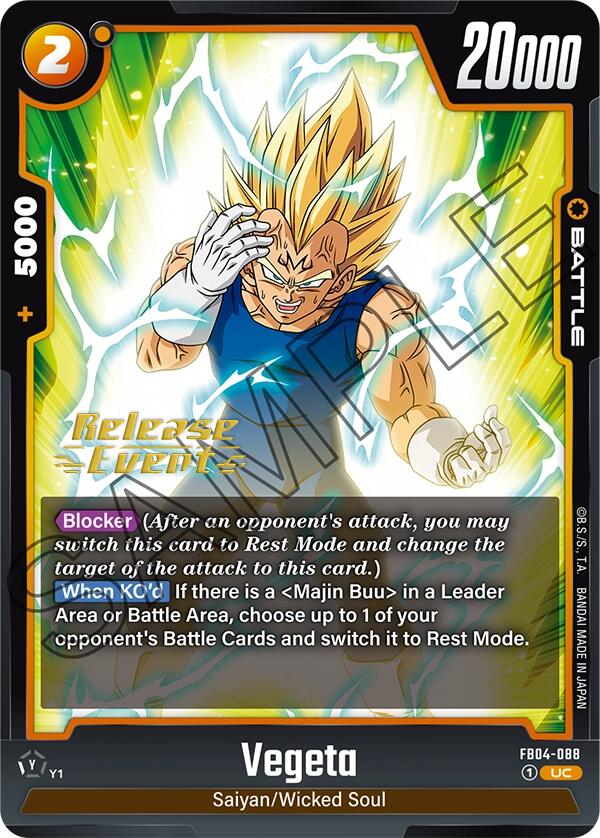 Vegeta (FB04-088) [Ultra Limit Release Event Cards] | Total Play