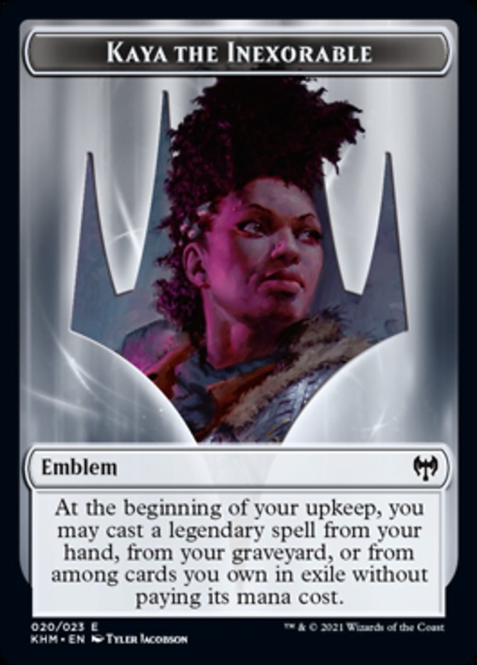 Kaya the Inexorable Emblem [Kaldheim Tokens] | Total Play