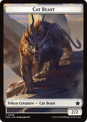 Cat Beast // Dragon (0017) Double-Sided Token [Foundations Tokens] | Total Play