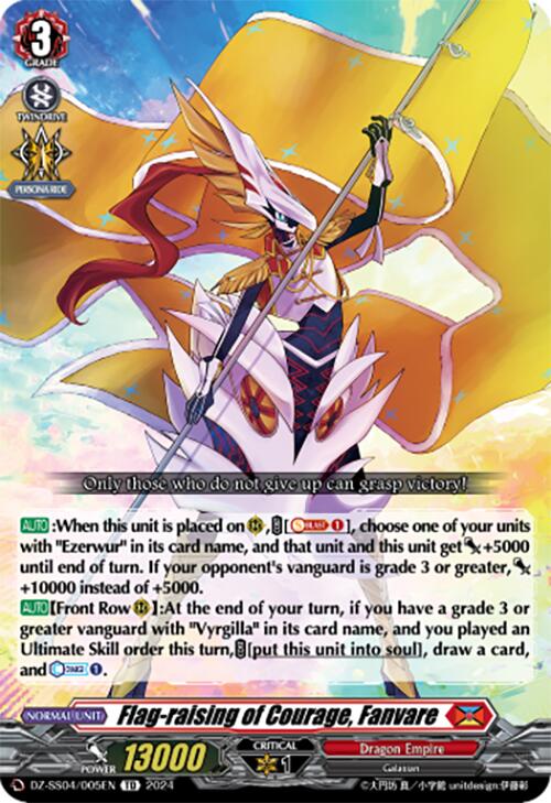 Flag-raising of Courage, Fanvare (DZ-SS04/005EN) [Special Series Stardust Blade] | Total Play