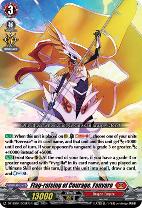 Flag-raising of Courage, Fanvare (Foil) (DZ-SS04/005EN-R) [Special Series Stardust Blade] | Total Play