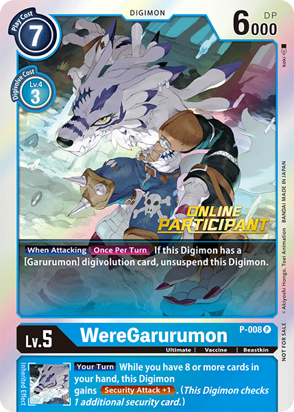 WereGarurumon [P-008] (Online Regional - Participant) [Promotional Cards] | Total Play