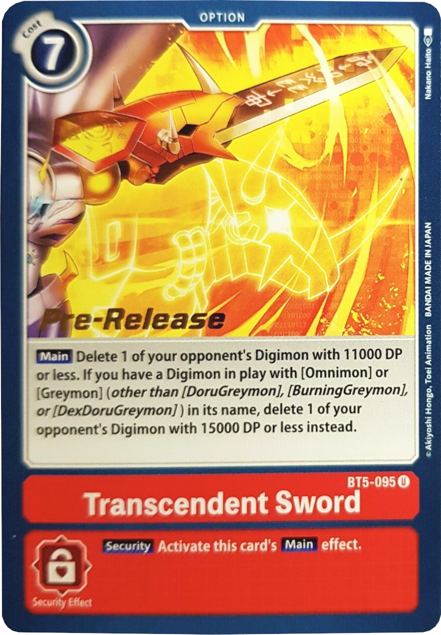 Transcendent Sword [BT5-095] [Battle of Omni Pre-Release Promos] | Total Play