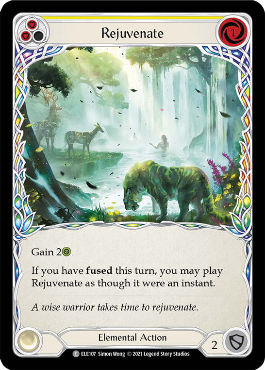 Rejuvenate (Yellow) [ELE107] (Tales of Aria)  1st Edition Rainbow Foil | Total Play
