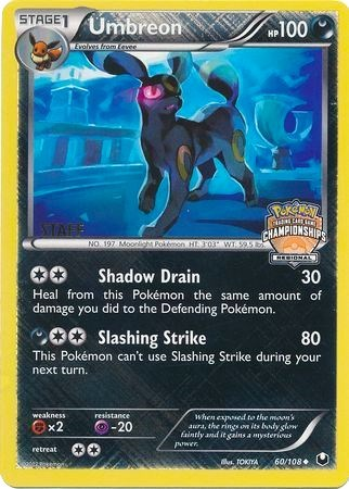Umbreon (60/108) (Regional Championship Promo Staff) [Black & White: Dark Explorers] | Total Play