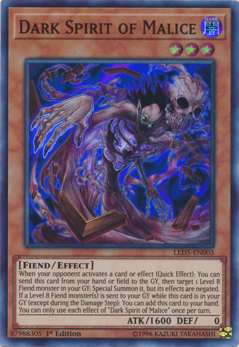 Dark Spirit of Malice [LED5-EN003] Super Rare | Total Play